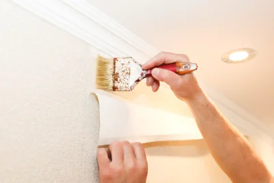Pose de papier peint à Méras — revêtements muraux et toiles de verre